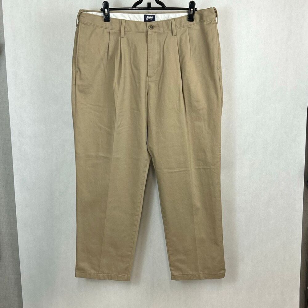 Lands End Mens Chinos Khakis Pants Traditional Fit Sz 40 Stretch Tab Waist 40x29